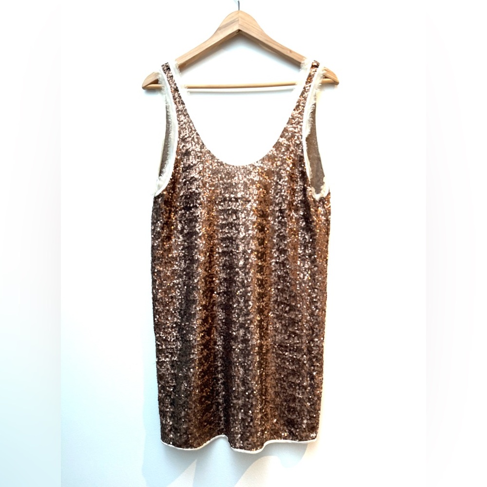 Aritzia Wilfred BARBIZON Mini Sequin Dress in Birch Mix M - Picture 2 of 7